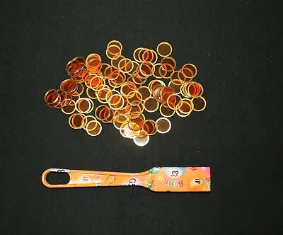 Magnetic Designer Orange Bingo Wand And 100 Chips Markers - Use On Paper Sheets • $9.25