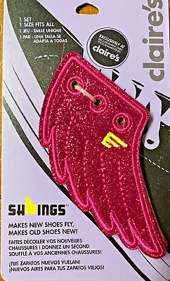 SHWINGS Designer Wings Accessories For Converse/ Sneakers Hot Pink Glitter NOS • $8.25