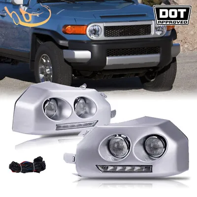 For 2007-2014 Toyota Fj Cruiser Chrome LED Fog Lamps Daytime Running Lights Pair • $99.99