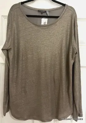 Michael Stars Maternity Casual Top Women L Long Sleeve Tan Knit Tee Pea In A Pod • $24.99