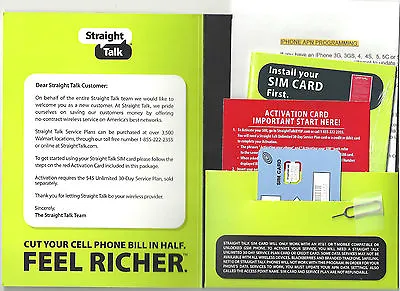 Straight Talk Verizon Nano SIM Card Bring Your Own Phone  4G LTE 5G • $4.99