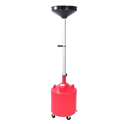 $107.10 • Buy 18 Gallon Portable Waste Oil Drain Industrial Fluid Drain Tank Adjustable Funnel