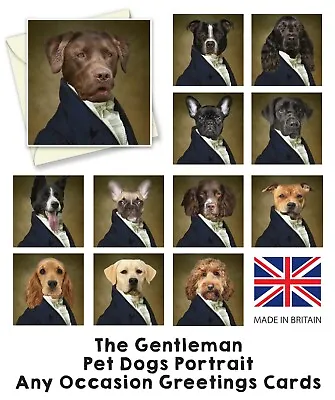 Gentleman Pet Dog Portrait Birthday Card Any Occasion Dogs Funny Design Wife Mum • £3.25