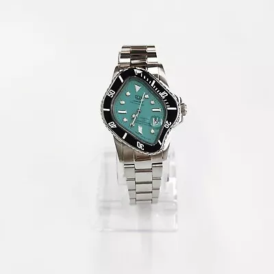 Laarvee PEA001 Silver Precision Steel Watch - Turquoise Dial PH / Black Bezel • $325