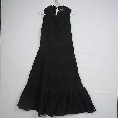 Decjuba Womens A-Line Dress 8(AU) Or XS Black Pleated Sleeveless Layered • $15.99