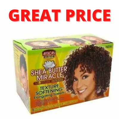 African Pride Shea Butter Miracle Texture Softening Elongating System Kit • £8.85