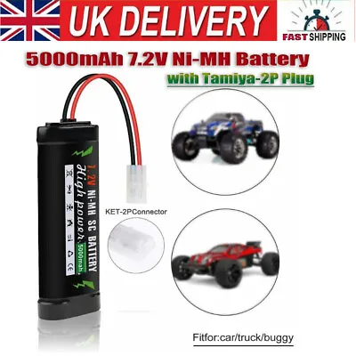 7.2V 5000mAh Ni-MH Battery Tamiya Plug For RC Truck Boat Drone Traxxas Battery • £10.99