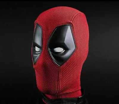 Cosplay Deadpool Full Face Mask Red Superhero Perspective Breathable Knit Hood • $29.99