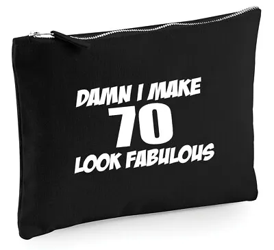 Damn 70 Fab Make Up Accessory Bag 70th Birthday Gifts For Women Mum Wife Ladies • £5.99