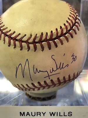 Maury Wills Signed Autograph Baseball Dodgers No COA • $30