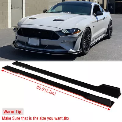 2.2M/86.6  Red Line Side Skirt Extension Splitter Rocker Lip For Ford Mustang GT • $99.11