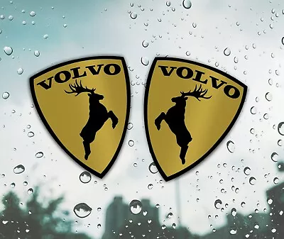 Fits For Volvo Car Shield Deer Decal Sticker Left Right Exterior Sticker 2X Gold • $7