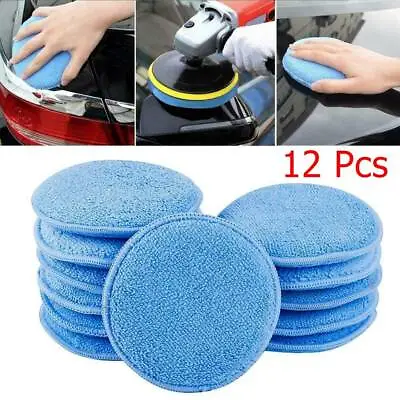 12PCS 5  Microfiber FoamSponge Polish Wax Applicator Car Detailing Cleaning NEW • $7.86