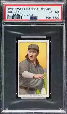 1909 T206 Joe Lake (St. Louis No Ball) - PSA 6 (Sweet Caporal) • $990