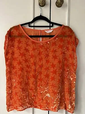 Gorman Sheer Orange Star Top Size 12 • $35