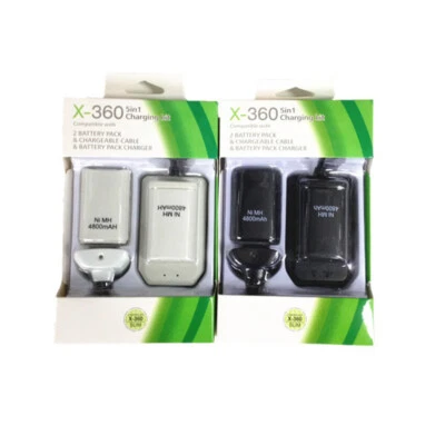 $20.89 • Buy For Xbox 360 Battery + Charger Cable USB Pack Wireless Rechargeable Controller