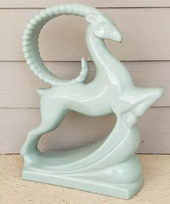 1993 Royal Haeger Leaping Gazelle Rare Seafoam Green Art Deco 19 Tall • $199.99