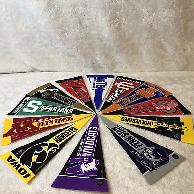 Big Ten Conference College Pennant Set Mini 9x4  12 Teams Rico Pre ‘12 Expansion • $16.99