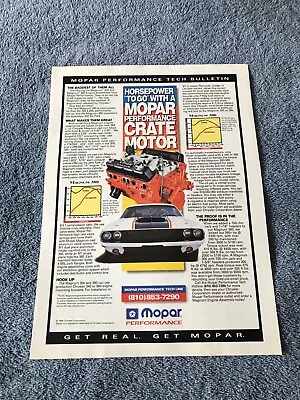 1996 Mopar Prformance Parts Magnum Crate Motors Vintage Ad  Horsepower  To Go  • $10.99