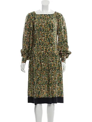 Vintage VALENTINO Silk Floral Print Dress From Martha Palm Beach Sz 10 Perfect! • $140