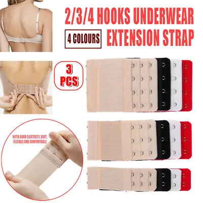 2/3/4 Hooks Underwear Extension Bra Buckle Bra Extender Hook Brassiere Strap • $2.66