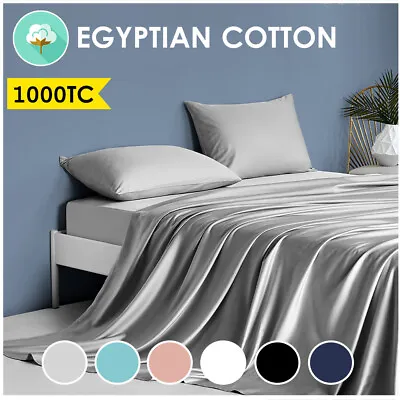 $50 • Buy 1000TC Egyptian Cotton Sheet Set And Fitted Sheet Set All Size - 5 Year Warranty