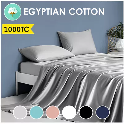 1000TC Egyptian Cotton Sheet Set And Fitted Sheet Set All Size - 5 Year Warranty • $70