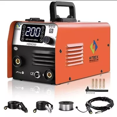 HITBOX 200A MIG Welder 220V 2in1 Gasless Flux Core MIG Stick/MMA Welding Machine • £53