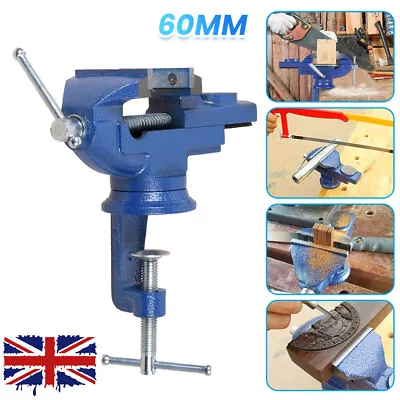 360° Swivel Base Table Vise 60mm Small Bench Vise /wood Working Bench Vice Clamp • £13.99