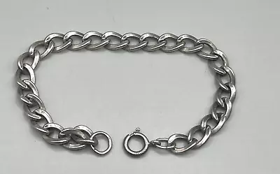 Vintage Sterling Silver Chain Starter Charm Bracelet 7.5   16 Grams #7 • $24