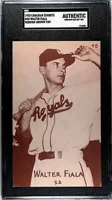 1953 Canadian Exhibit #48 Walter Fiala Montreal Royals - SGC Authentic • $29.95