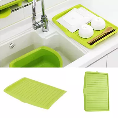 New Plastic Dish Drainer Drip Tray Large Kitchen Sink Drying Rack Holder • $32.79