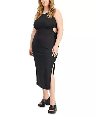 Ful Circle Trends Women's Trendy Plus Size Side-Cutout Maxi Dress Black 2X B4HP • $19.95