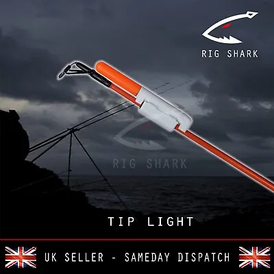 Rig Shark™ RED LED Sea Fishing Clip Rod Tip Light Beach Caster Bite Glow Stick • £6.99