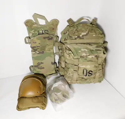USGI Multicam 4 Piece Set - Assault Pack Knee + Elbow Pads & Hydration Carrier • $99