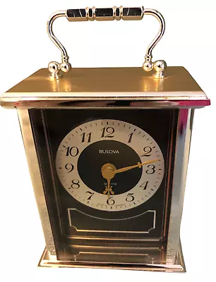 Vintage Bulova Small Carriage Desk Clock Battery Metal/Plastic Germany • $20.36