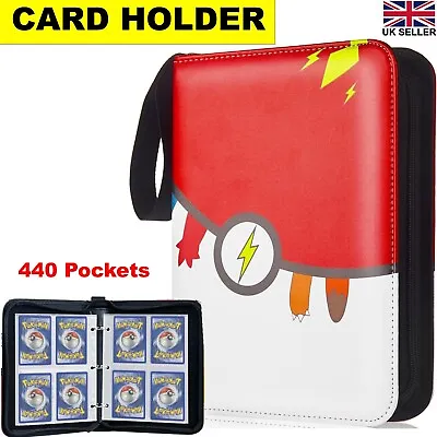 4 Pockets Card Binder Zip Folder 440 Pockets Pokemon Card Game Album Collector • £8.99