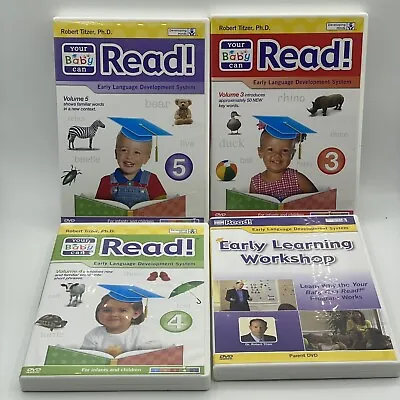 Dr Robert Titzer Your Baby Can Read Early Learning Workshop DVDs 3 4 5 Set Of 4 • £18.58