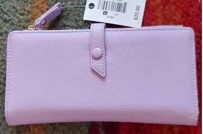 Women's Ophelia Roe Lavender Purple Clutch Wallet Zippered Vegan Leather NWT • $9.99