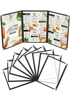 Kurtzy Triple Fold A4 Menu Covers 10 Pack 3 Fold Double View American Style Cafe • £35