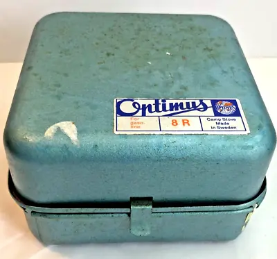 Vintage Optimus 8R Camp Stove Blue Case Camping Hunting Backpacking Sweden Key • $98