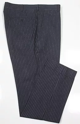 $35.75 • Buy Domenico Vacca Navy Blue Pinstripe Flat Front Cotton Dress Pants 36 X 34