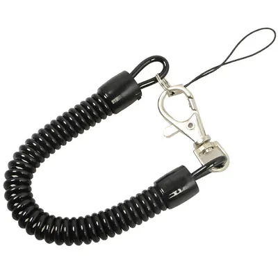 Unisex Elastic Spiral Key Chain Stretchable Coil String Keyring Clip Ring Holder • £3.11