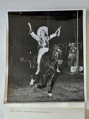 Vintage Ringling Circus 8x10 Press Photo #77 Marion Seifert Rides Pony Express • $9.99