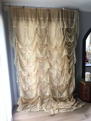 Silk/lace Beige Austrian Shades 68”x117” 3 Pieces Are Available Excellent • $200