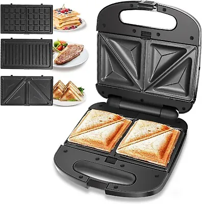 £4.99 • Buy Snack Maker 3 In 1 Sandwich Toaster Waffle Maker Grill Panini Press Grade E
