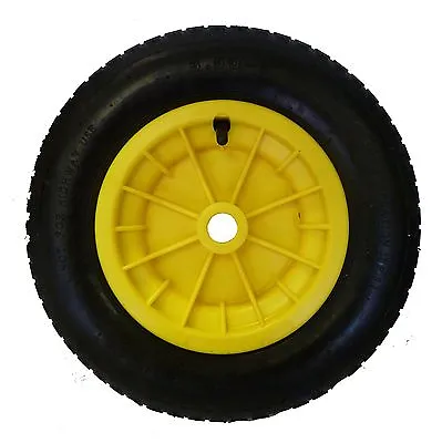  YELLOW Wheelbarrow / Launching Trolley Wheel Pneumatic 14  Tyre 3.50 - 8 • £11.99