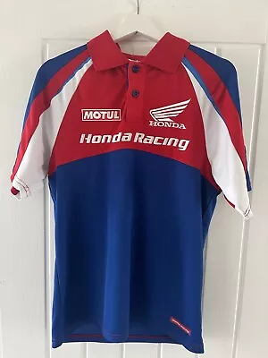 Honda Racing Polo Shirt Motorsport Motul Mens Size Small Red Blue • £23.39