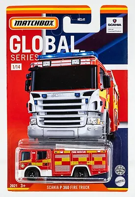 2021 Matchbox Global Series #1 Scania P 360 Fire Truck RED | FIRE RESCUE | FSC • $4.99