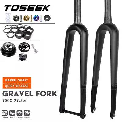 TOSEEK 700C Carbon Fiber Gravel Road Bike Fork Disc Brake QR/Thru Axle UK • £13.99